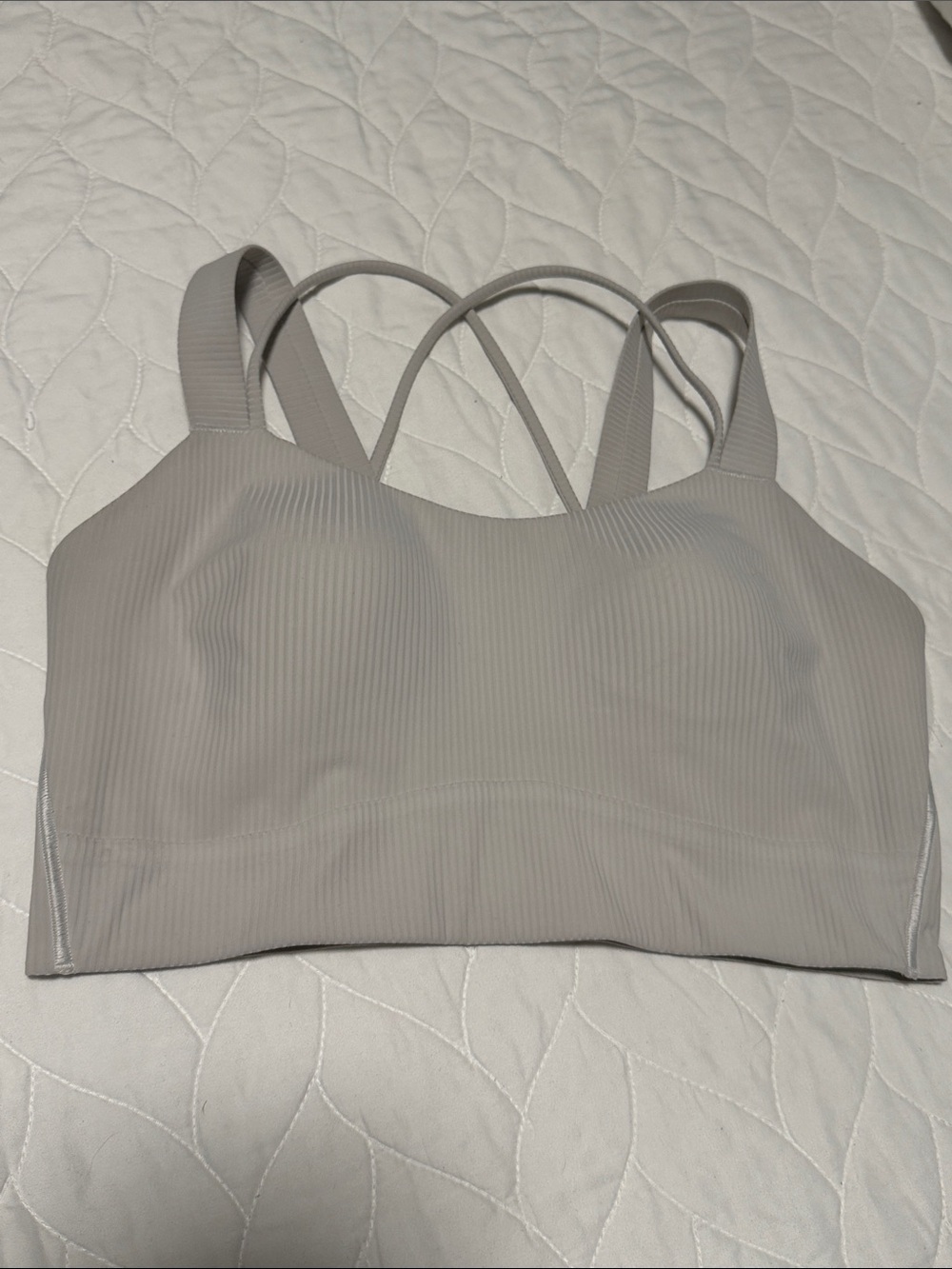 lululemon athletica Ribbed Strappy Sports Bra - Light Taupe Gray
